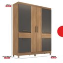 Ver imagem 3 de Guarda-Roupa Casal 6 Portas 159,6cm x 201cm Mauá Marrom/Amêndola/Grafito Prime Tx