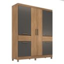 Ver imagem 2 de Guarda-Roupa Casal 6 Portas 159,6cm x 201cm Mauá Marrom/Amêndola/Grafito Prime Tx