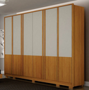 Ver imagem 1 de Guarda Roupa Casal 100% MDF 6 Portas 6 Gavetas 276cm Urban Cinamomo/Off White - Leifer