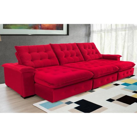 Sofá Coliseu Super Pillow 3,70m Vermelho