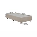 Ver imagem 7 de Kit Cama Box Solteiro + Cabeceira Estofada em Madeira Maciça Curva Provençal com Capitonê Bege/Linho
