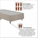 Ver mais imagens de Kit Cama Box Solteiro + Cabeceira Estofada em Madeira Maciça Curva Provençal com Capitonê Bridgerton Bege/Linho