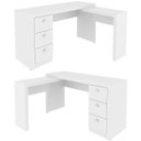 Ver imagem 5 de Mesa de Canto para Escritório em L Angular com 3 Gavetas Branco