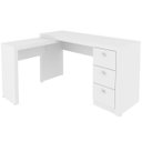 Ver mais imagens de Mesa de Canto para Escritório em L Angular com 3 Gavetas Branco