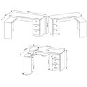 Ver imagem 7 de Mesa de Canto para Escritório em L Angular com 3 Gavetas Branco