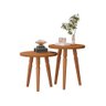 Conjunto 2 Mesas de Apoio Atalanta para Sala com Pés de Madeira - Nature - 2