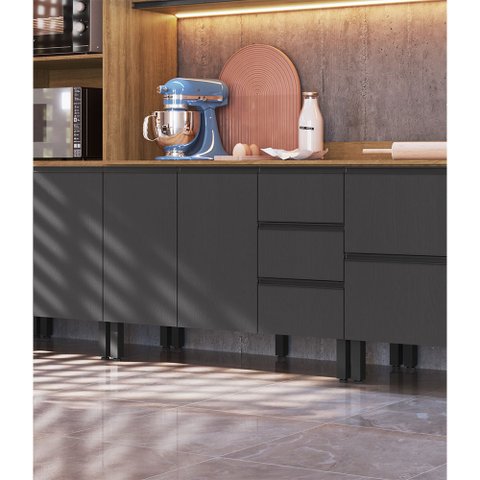Balcão de Cozinha para Pia 120 Cm 2 Portas 3 Gavetas Quiditá