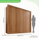 Ver imagem 5 de Guarda Roupa Casal 3 Portas 4 Gavetas Costa Rica 