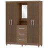Guarda-roupa Solteiro Capelinha 4 Portas de Abrir sem Espelho e 3 Gavetas Ilhéus Terrano - Mx Móveis - 2