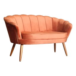 Namoradeira Estofada 2 Lugares Para Sala Comercial Pétala Veludo Terracota - DL Decor - 3