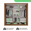Ver imagem 4 de Guarda-Roupa Casal 3 Portas com Espelho Central 4 Gavetas Costa Rica Cinamomo