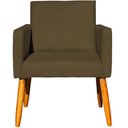 Ver imagem 1 de Kit 4 Poltronas para Recepção Nina Suede Cores Pé Palito 30cm Castanho - Suede