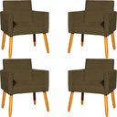 Ver imagem 2 de Kit 4 Poltronas para Recepção Nina Suede Cores Pé Palito 30cm Castanho - Suede