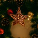 Ver imagem 2 de Kit 8 Estrelas Tridimensional Arabesco Bronze Metalizado 10cm - Magizi