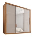 Ver imagem 3 de Guarda-Roupa Casal 3 Portas com Espelho Central 4 Gavetas Costa Rica Cinamomo/Off White