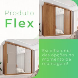 Guarda Roupa Casal 3 Portas com Espelho 4 Gavetas Costa Rica  - 8