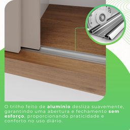 Guarda Roupa Casal 3 Portas com Espelho 4 Gavetas Costa Rica  - 12