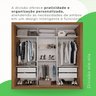 Guarda Roupa Casal 3 Portas com Espelho 4 Gavetas Costa Rica  - 7