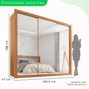 Ver imagem 4 de Guarda-Roupa Casal 3 Portas com Espelho 4 Gavetas Costa Rica Cinamomo