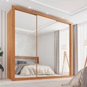 Ver imagem 1 de Guarda-Roupa Casal 3 Portas com Espelho 4 Gavetas Costa Rica Cinamomo