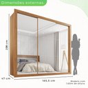 Ver imagem 4 de Guarda Roupa Casal 3 Portas Espelhado 4 Gavetas Costa Rica
