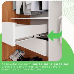 Guarda Roupa Casal 3 Portas Espelhado 4 Gavetas Costa Rica  - 9