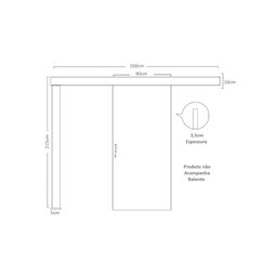 Porta de Correr Madeira 215x90cm Sobrepor Reversível Melamínico MGM - 4