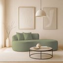 Ver imagem 1 de Sofá Curvado Feijão Moderno Sala 2 Lugares Bouclé