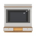 Ver imagem 3 de Painel Home Suspenso Bali com Nicho e LED para TV até 60 Polegadas Off White Matte Freijó Colibri