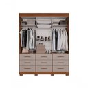 Ver imagem 2 de Guarda-roupa New Star 3 Portas 9 Gavetas 1,80 Salleto Cinamomo/off White