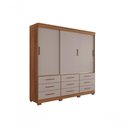 Ver imagem 1 de Guarda-roupa New Star 3 Portas 9 Gavetas 1,80 Salleto Cinamomo/off White