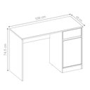 Ver imagem 3 de Escrivaninha Scala Nobre Moderno 1 Gaveta MDP 109cm Amendola Grafito Demóbile