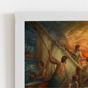 Ver imagem 2 de Jesus Cristo Barco Religioso Quadro Moldura Branca 60x40cm