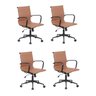 Kit 4 Cadeiras de Escritório Diretor Esteirinha em Corino Sevilha - 1