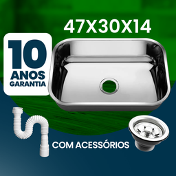 Cuba Pia Inox 430 Cozinha N 1 47x30x14 American Steel Funda - 3