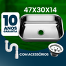 Cuba Pia Inox 430 Cozinha N 1 47x30x14 American Steel Funda - 3