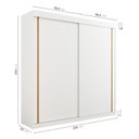Ver imagem 5 de Guarda Roupa Casal com Espelho Interno 2 Portas de Correr Boreal CabeCasa MadeiraOriginals