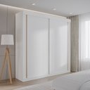 Ver imagem 1 de Guarda Roupa Casal com Espelho Interno 2 Portas de Correr Boreal CabeCasa MadeiraOriginals