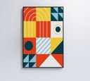 Ver imagem 4 de Quadro Geométrico Colorido 15 - 80x120 Cm - Adesivo Fotográfico