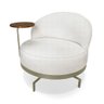 Poltrona Sala de Estar Base Giratória Dourada Aura Bouclê Off White S04 - D'rossi - 1