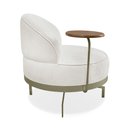 Ver imagem 7 de Poltrona Sala de Estar Base Giratória Dourada Aura Bouclê Off White S04 - D'rossi