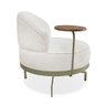 Poltrona Sala de Estar Base Giratória Dourada Aura Bouclê Off White S04 - D'rossi - 7
