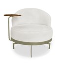Ver imagem 5 de Poltrona Sala de Estar Base Giratória Dourada Aura Bouclê Off White S04 - D'rossi