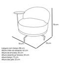 Ver imagem 4 de Poltrona Sala de Estar Base Giratória Dourada Aura Bouclê Off White S04 - D'rossi