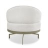 Poltrona Sala de Estar Base Giratória Dourada Aura Bouclê Off White S04 - D'rossi - 6