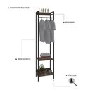Ver imagem 5 de Estante Closet Arara 187x45cm 3 Prateleiras Active Yescasa Marrom/Nogal/Preto