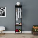 Ver imagem 2 de Estante Closet Arara 187x45cm 3 Prateleiras Active Yescasa Preto/Ônix
