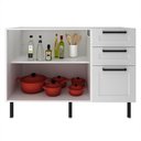 Ver imagem 3 de Balcão Cozinha 120cm para Pia com 2 Portas Zaya Branco T01 - Mpozenato