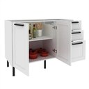 Ver imagem 4 de Balcão Cozinha 120cm para Pia com 2 Portas Zaya Branco T01 - Mpozenato