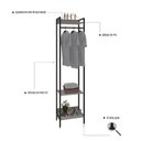 Ver imagem 5 de Estante Closet Arara 187x45cm 3 Prateleiras Active Yescasa Branco/Snow/Preto